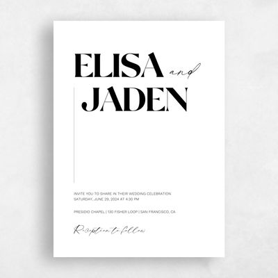 White Wedding Invitation - Carlisle Type