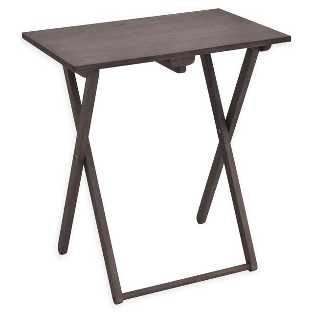 Bee & Willow Home Folding Acacia Snack Table in Greywash