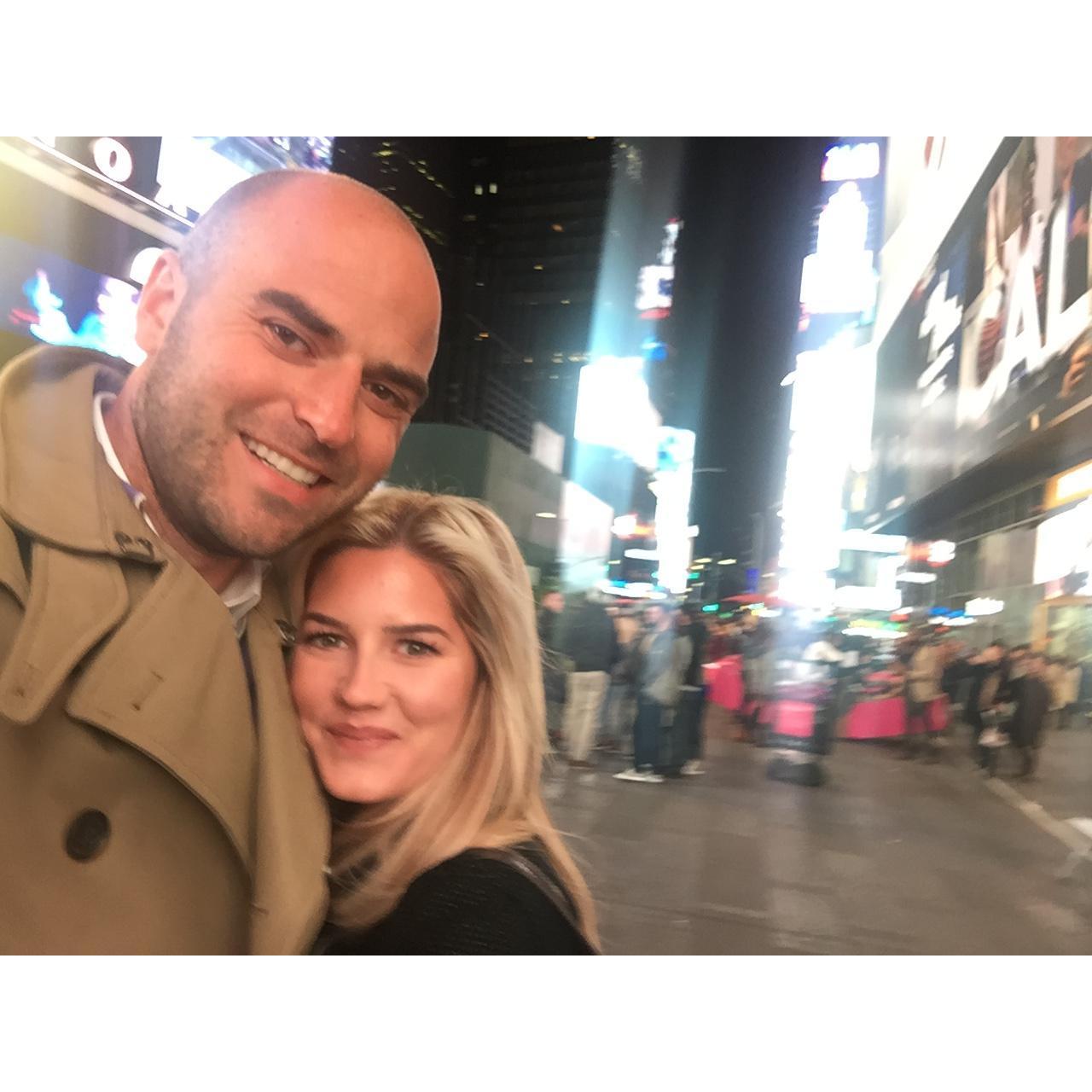 Almost exactly one year before we got engaged! We went to NYC in October 2016, and little did Laura know, that the next time should would be in the city, she would come home engaged!