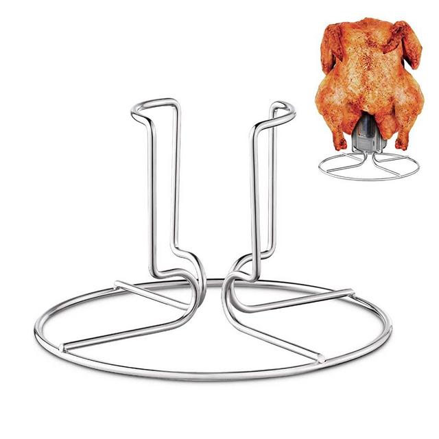 Amigro Beer Can Chicken Roaster Rack, Stainless Steel Beercan Chicken Holder, Vertical Chicken Roaster Stand, Barbecue Cooking Accessories for Grill Smoker and Oven, Dishwasher Safe