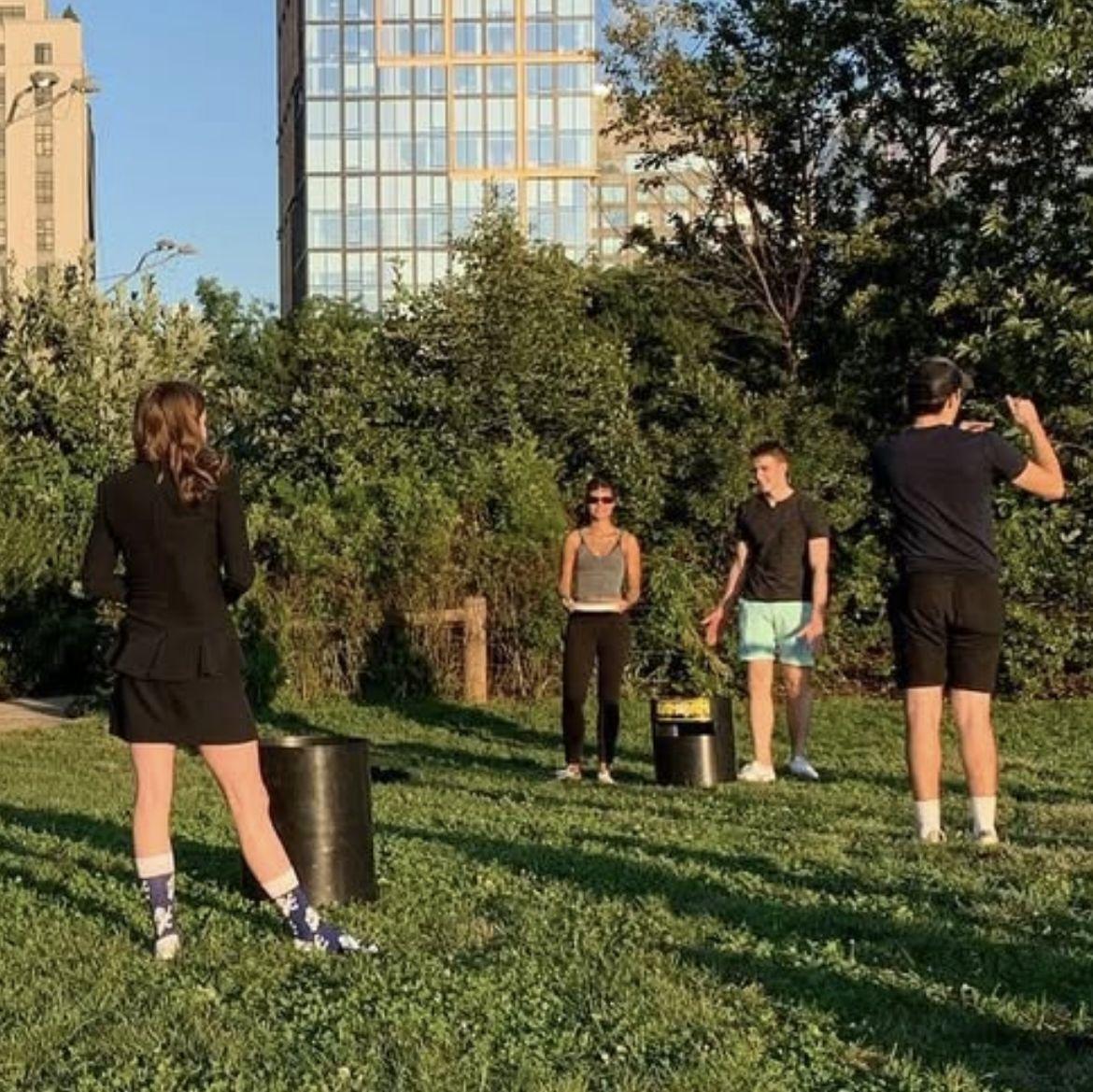 our first conversation- Eli asked Zoe to play "can jam" during a mixer between their two "houses"