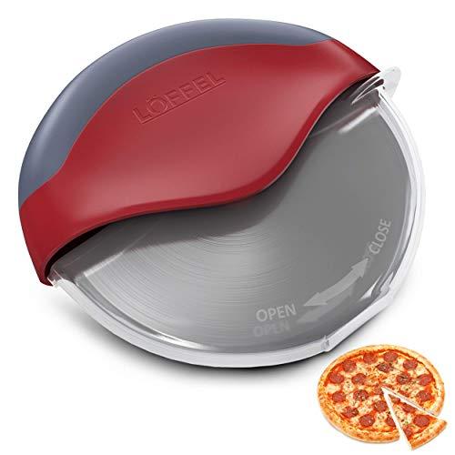 Premium Pizza Cutter with Wheel Slicer - Heavy Duty Food Grade Stainless Steel with Protective Plastic Blade Guard Cover