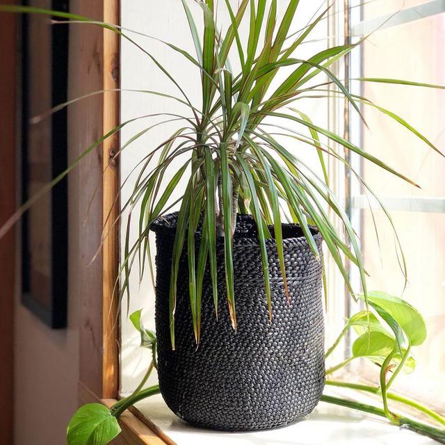 Iringa Woven Basket, Black - Medium