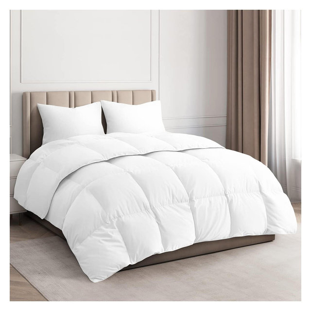 CGK Linens Goose Down Alternative Comforter Duvet Insert in White, Size Full