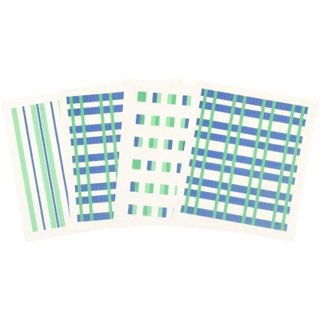 KAF Home Set Of 4 Swedish Dishcloths - Woven Plaid