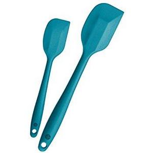 StarPack Premium Silicone Spoonula / Spatula Spoon with Hygienic Solid Coating, Bonus 101 Cooking Tips (Teal Blue)