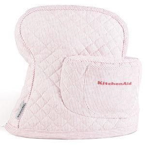 KITCHENAID Fitted Tilt-Head Stand Mixer Cover with Storage Pocket, Ticking Stripe Hibiscus Pink