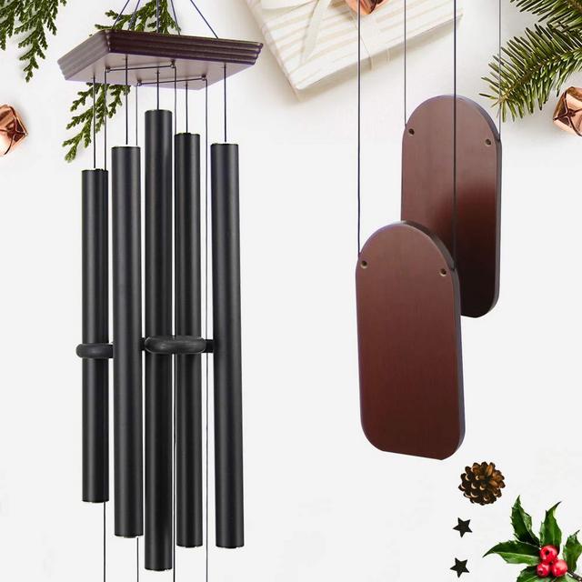 ASTARIN Large Wind Chimes Outdoor Deep Tone Sympathy Wind Chime with 5 Heavy Aluminum Tubes Tuned Soothing Melody, Memorial Wind Chimes for Outside Decoration (Patio, Garden, Yard) 48“