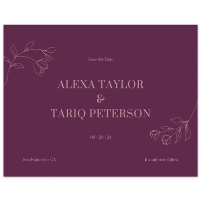 Plum, Purple Wedding Digital Save the Date - Maywood Classic