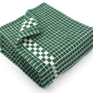 Fecido Classic Dark Kitchen Dish Towels with Hanging Loop - Heavy Duty Absorbent Dish Clothes - European Made 100% Cotton Tea Towels - Set of 4, Dark Green