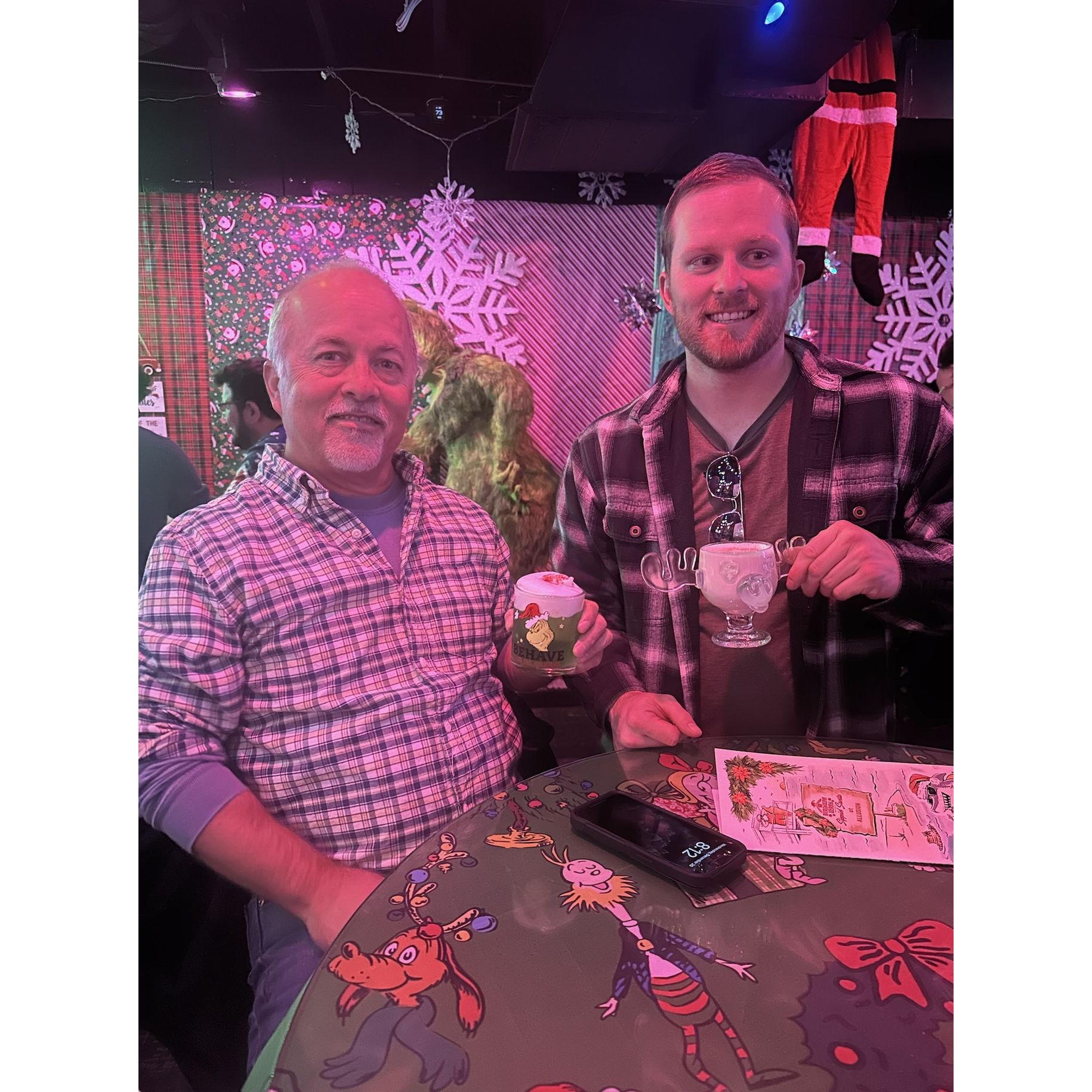 Ryan and his dad at Allusions Speakeasy