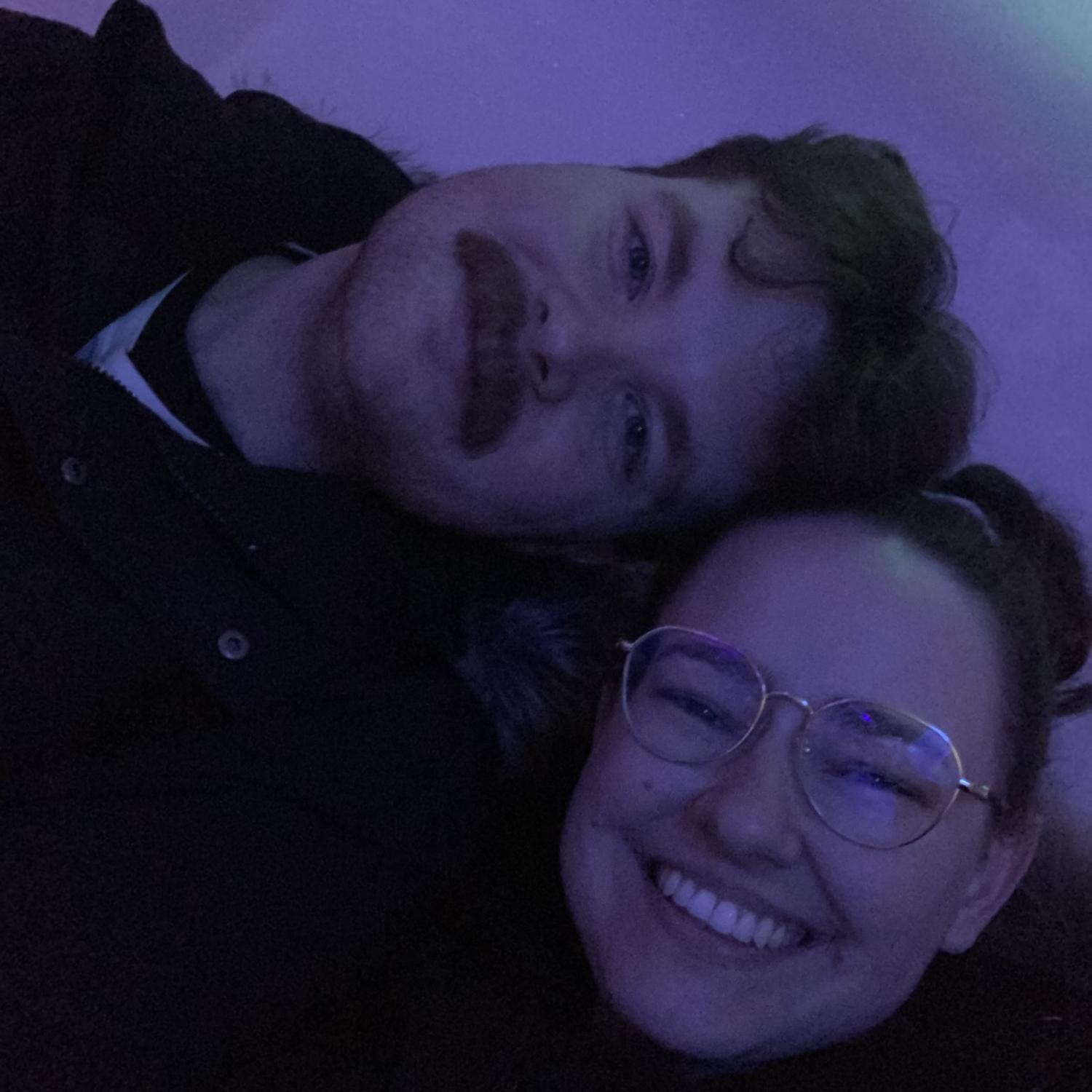 Enjoying the 25° ice museum in Alaska.