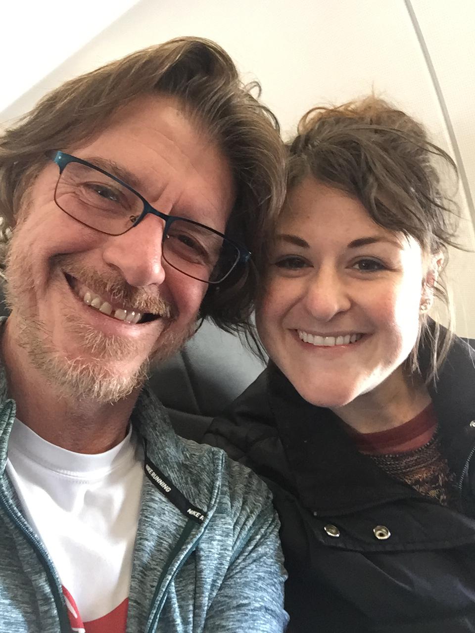 Flying to visit the Clayton's sister, Roxane and her family in Taylorsville, Georgia in February 2018.