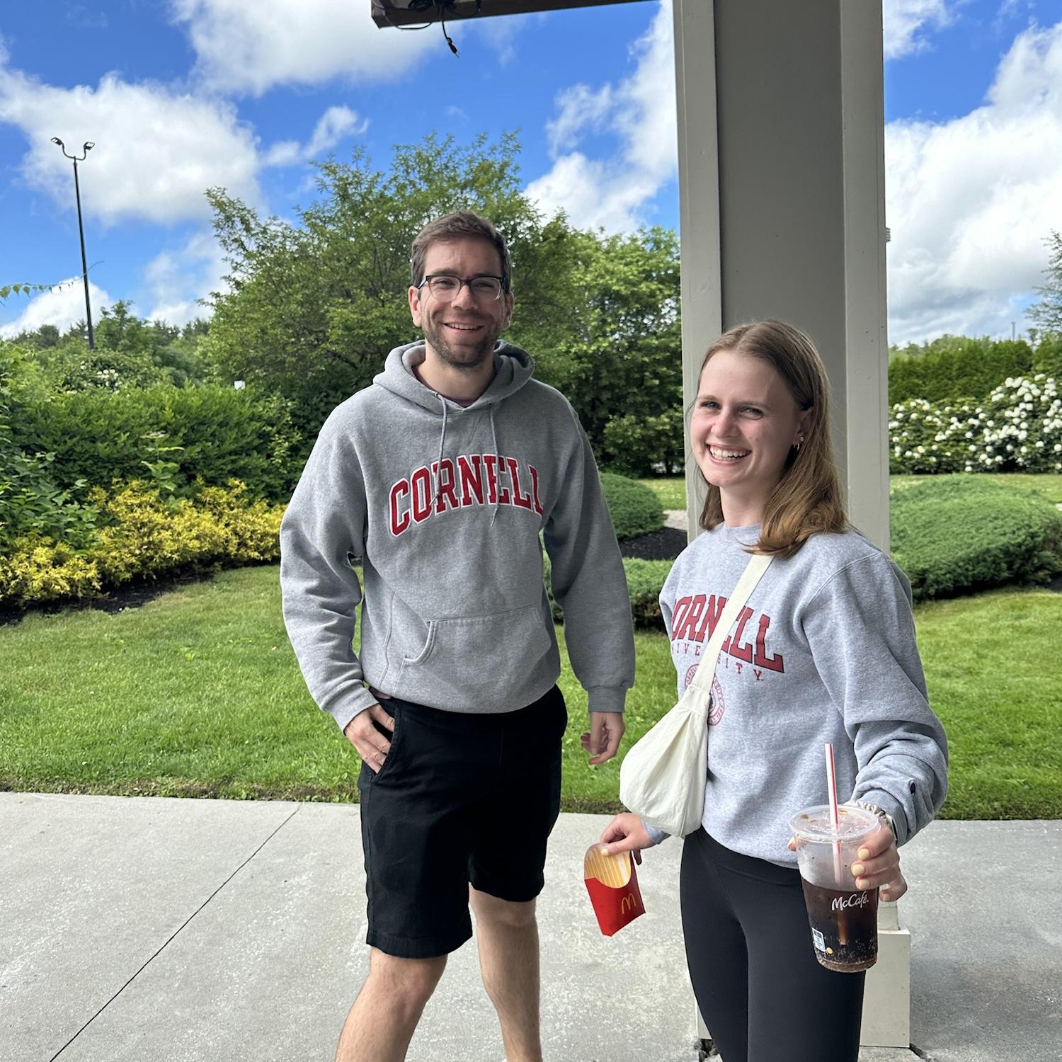 On our way back from Cornell reunion! Juliet still loves to match with Jon...