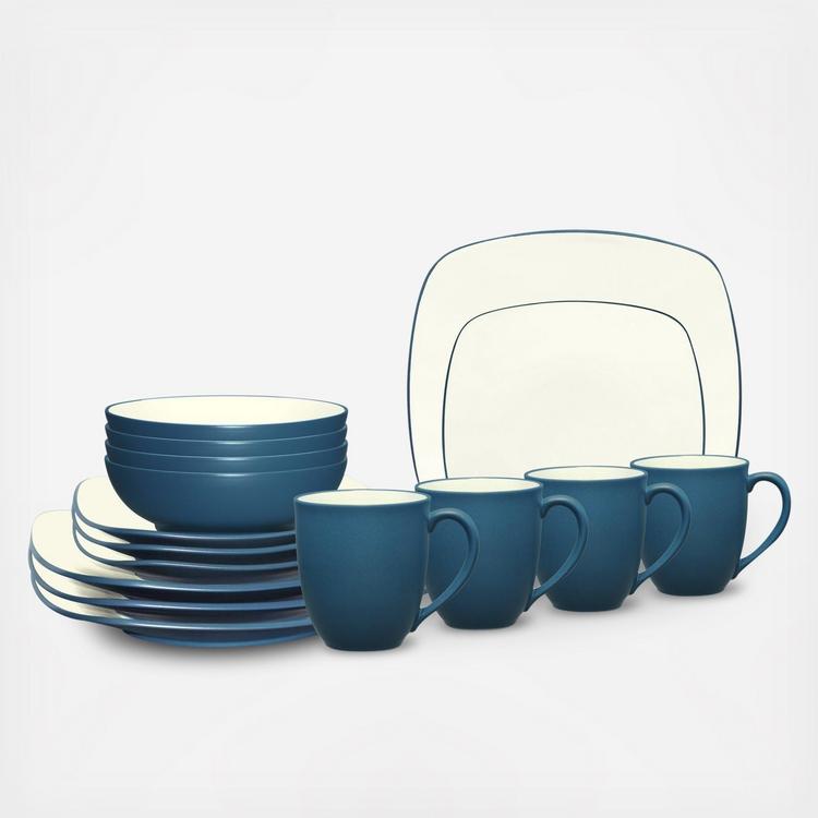 Noritake, Colorwave Square 16-Piece Dinnerware Set, Service for 4