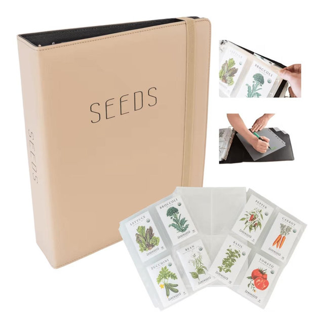 Seed Storage Binder – Seed Packet Organizer w/50 Sheets