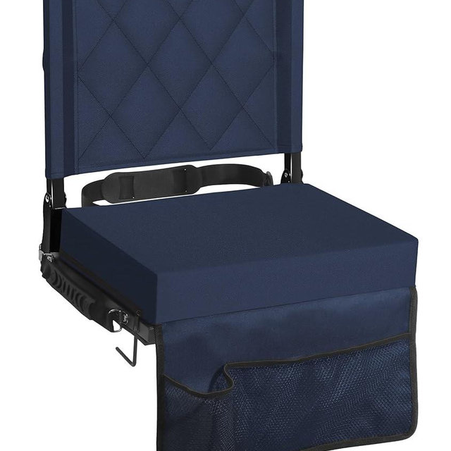 Sheenive Stadium Seats for Bleachers with Back Support, Bleacher Seats with Backs and Cushion Wide, Padded Portable Folding Comfort Stadium Chair with Shoulder Strap, Perfect for Sports Events