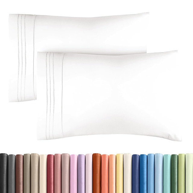 Standard Pillow Cases Set of 2 - Soft Hotel Quality Pillowcase Covers - Comfy & Wrinkle Free - Stain & Fade Resistant - Machine Washable Pillow Protectors - 2 Piece Set - Standard Size Antique White