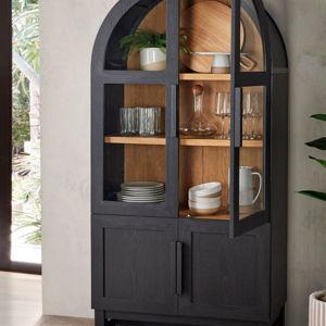 Better Homes & Gardens Juliet Kitchen Rounded Arch Cabinet, Rich Black