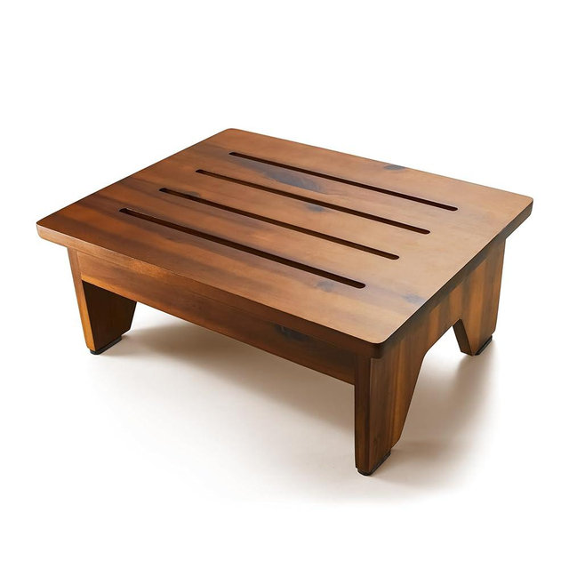 Holana 6.5" One Step Stool for Adults - Wooden Step Stools for High Beds - 200 lbs Safety Stepping Stool Bathroom Aid for Handicap, Elderly, Seniors, Kid, Bathtub, Bed, Kitchen (Acacia Wood)