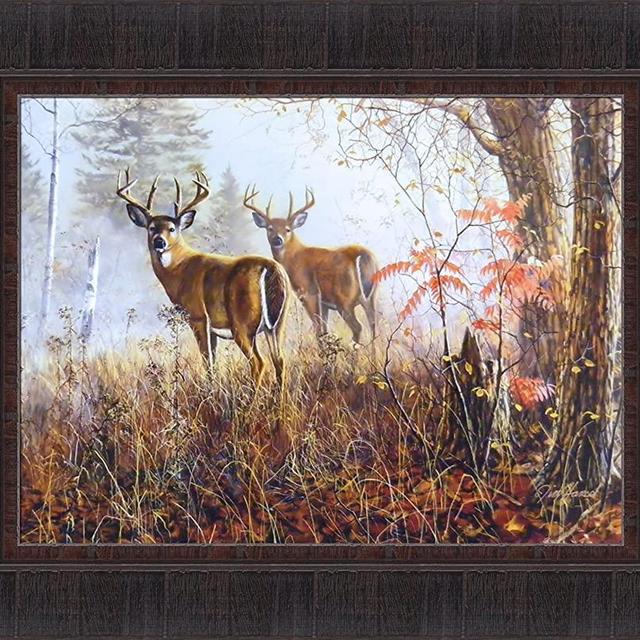 Double Vision by Jim Hansel 17x21 Buck Deer Framed Art Print Wall Décor Picture