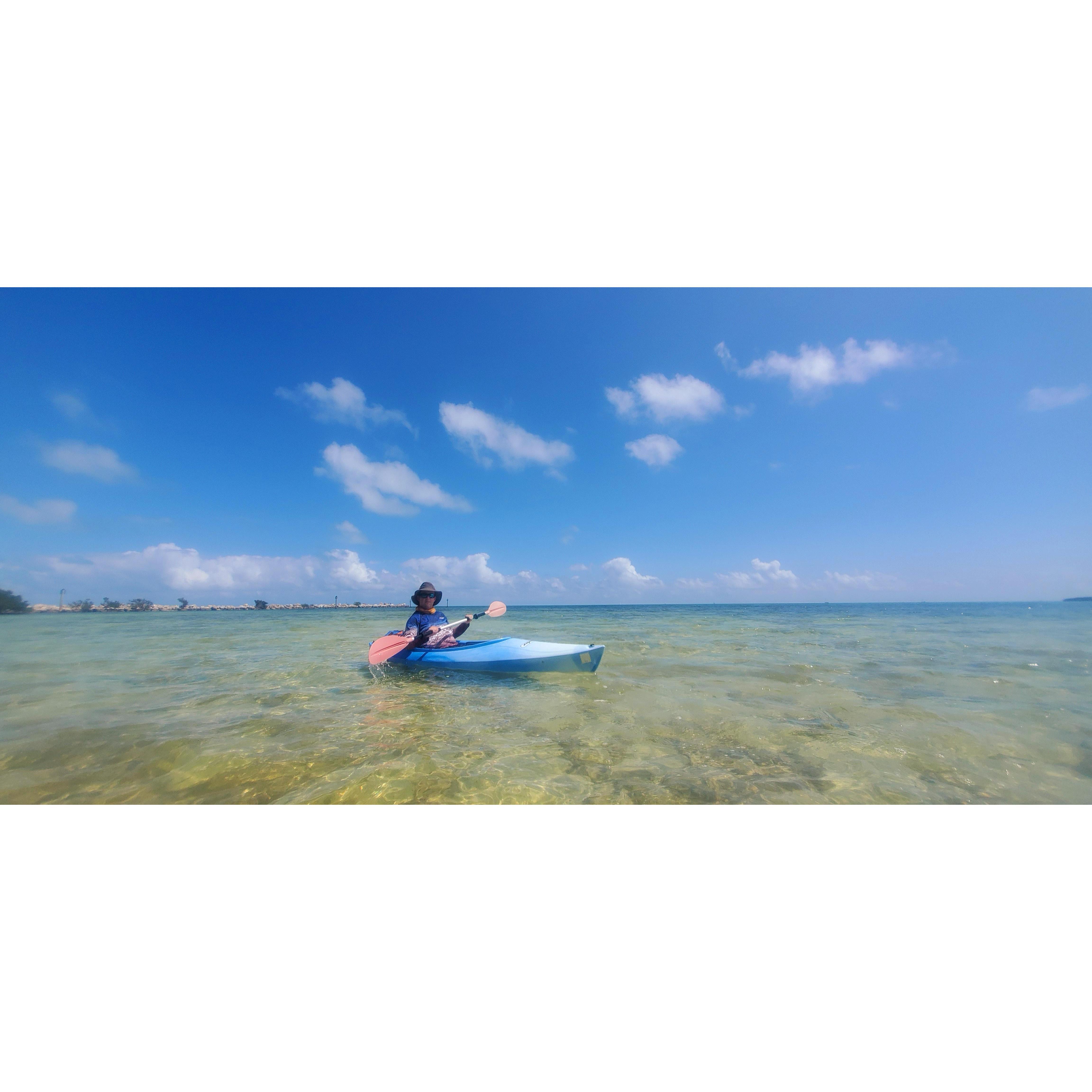 Kayak trip around our new apartment in Key Largo.