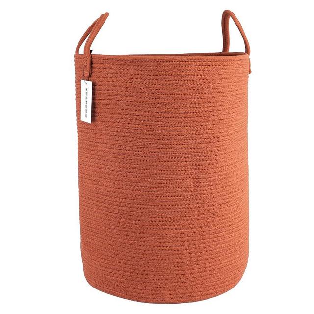 XUANGUO Cotton Rope Laundry Basket Hamper for Clothes Woven Storage Basket for Living Room Bedroom Boho Tall Rope Baskets for Blanket Toys Pillow Towels Baby Nursery Hamper Bin Large rustic