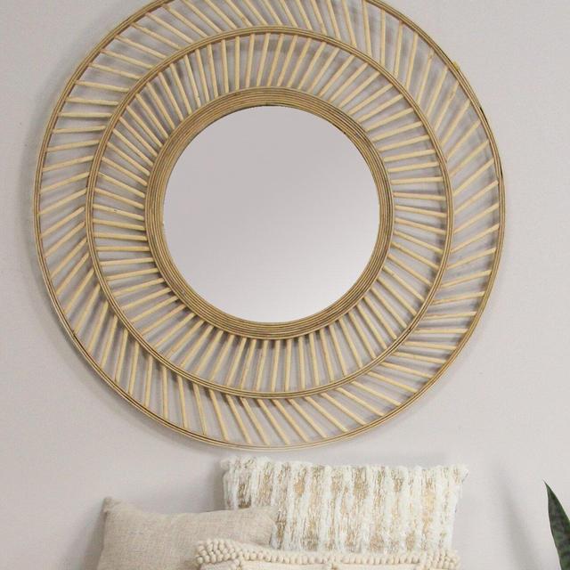 Trosper Rattan Eclectic Accent Mirror