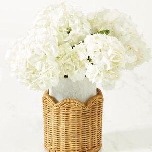 Scalloped Wicker and Marble Wine Chiller
