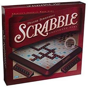 Scrabble Deluxe Wooden Edition with Rotating Game Board