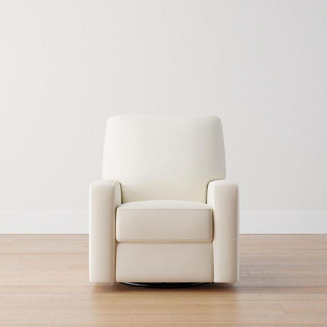 PB Comfort Square Arm UPH Power Swivel Glider Recliner, Box Edge PLY CSH, PRF Cozy Chenille Ivory