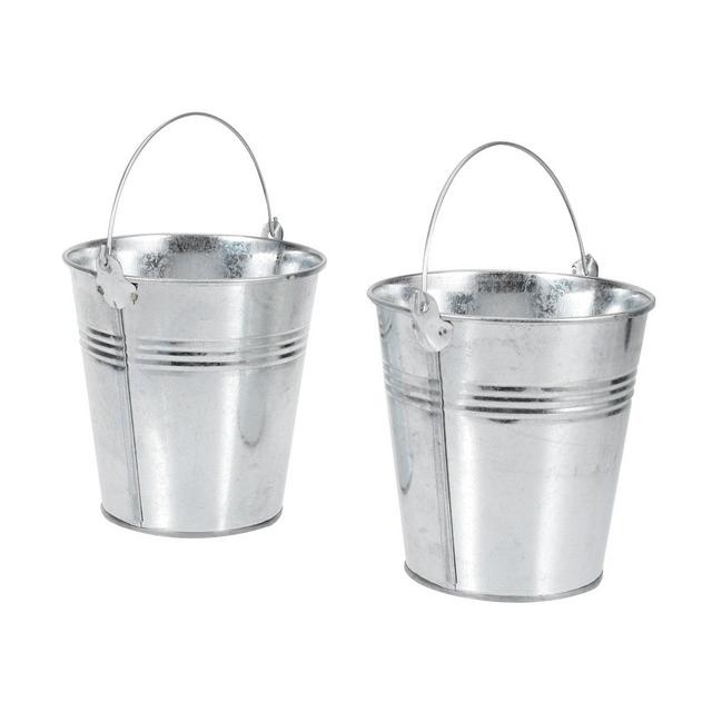 6pcs 10.5x7.2x10.5cm Mini Tinplate Metal Bucket Icing French Fries Tin Pails