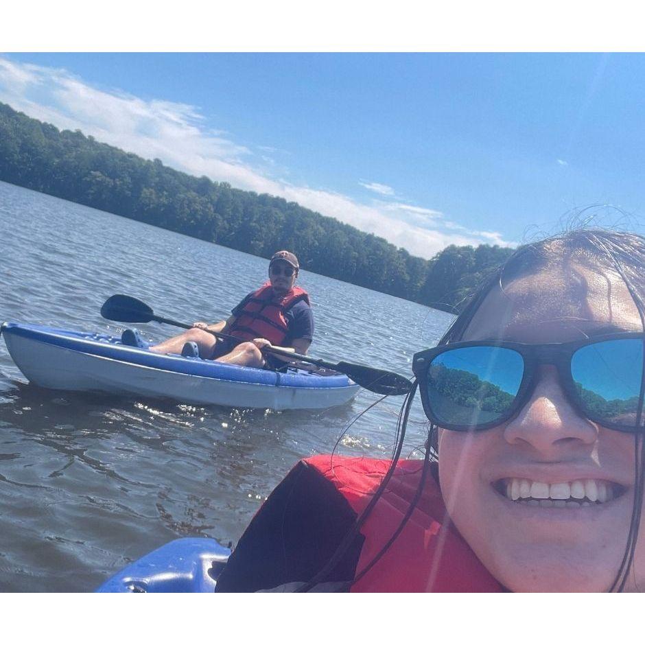 Norma and John kayaking on their sixth anniversary