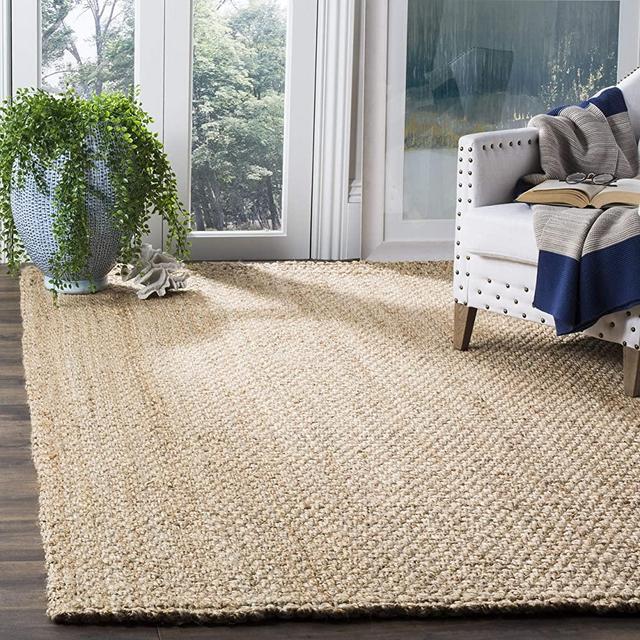 Safavieh Natural Fiber Collection NF401A Hand-woven Jute Area Rug, 6' Square
