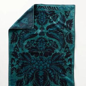 Tova Cotton Velour Bath Towel in Dark Turquoise