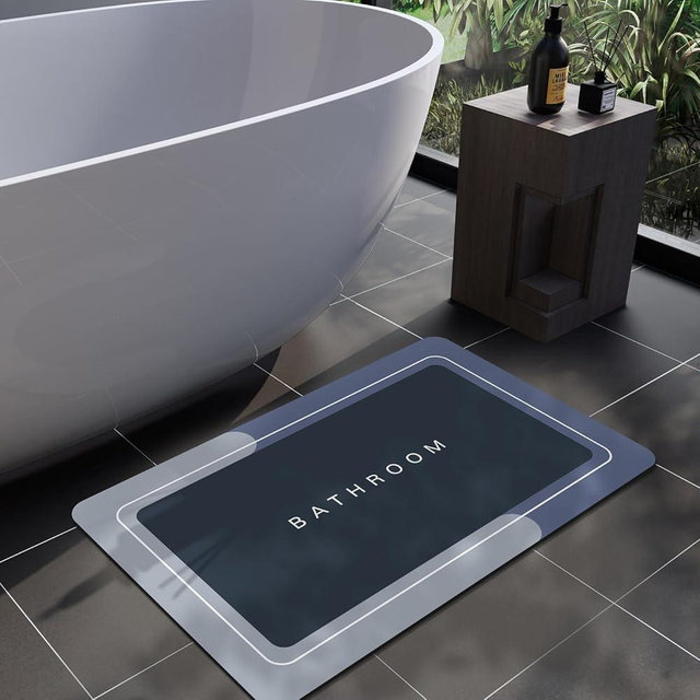 Deparnit Bath Mat, Bathroom Rugs Super Absorbent Shower Mats Quick Dry Thin Rubber Mats for Bathroom Floor, Bath Mat for Bathroom Non Slip, Shower Rug for Bathtub, Shower and Sink (20"x32",Blue)