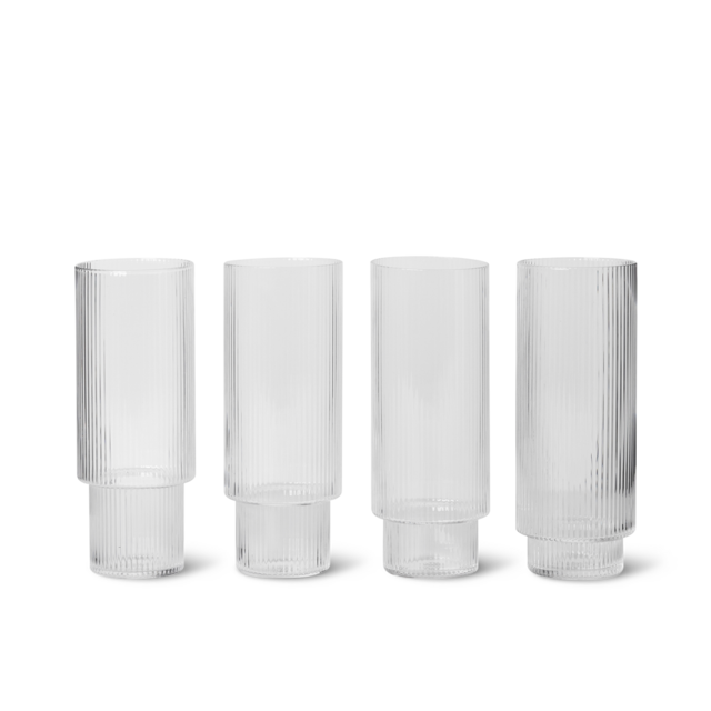 Ripple Long Drink Glasses (Set of 4)
