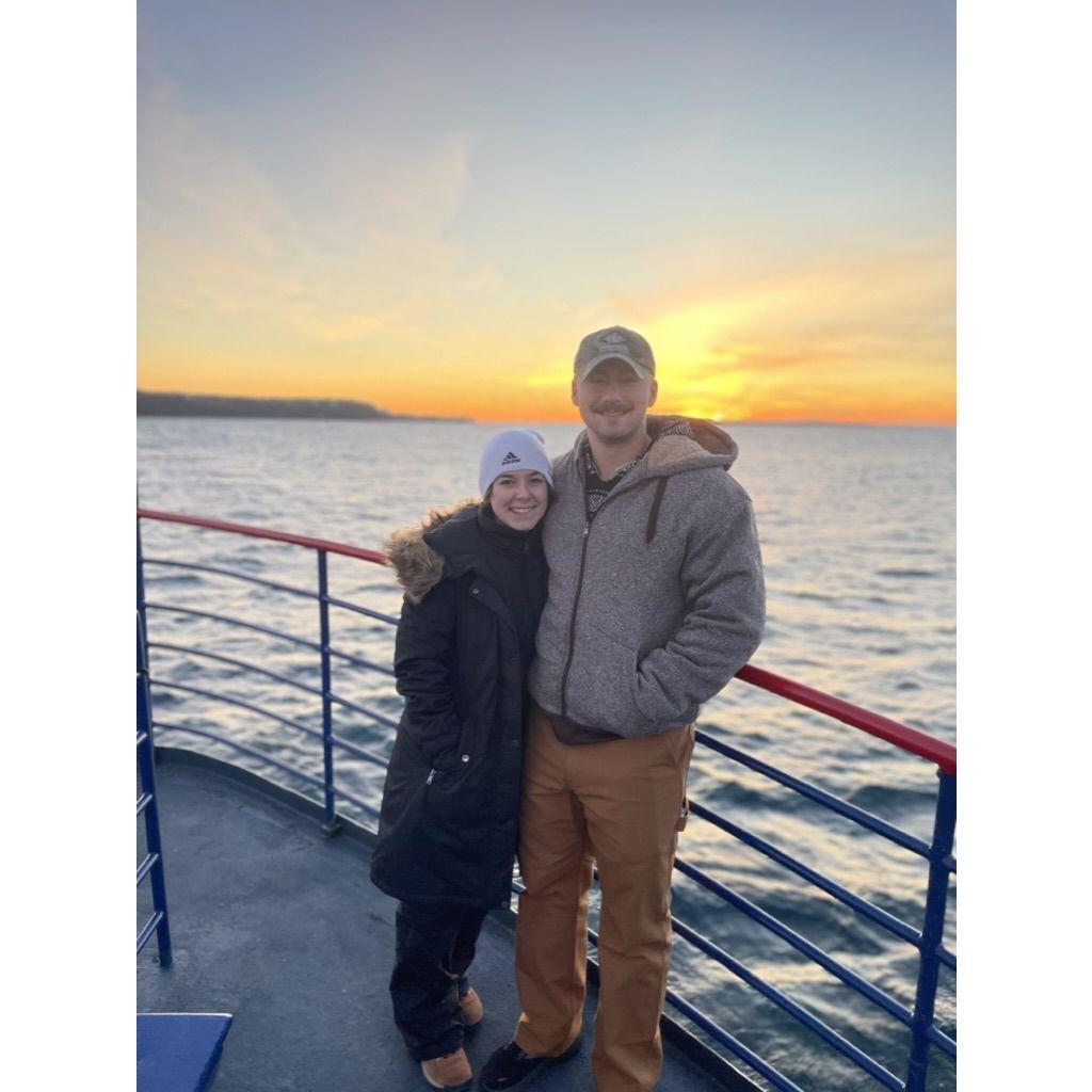 The boat heading to Mackinac Island at 6:30am.
