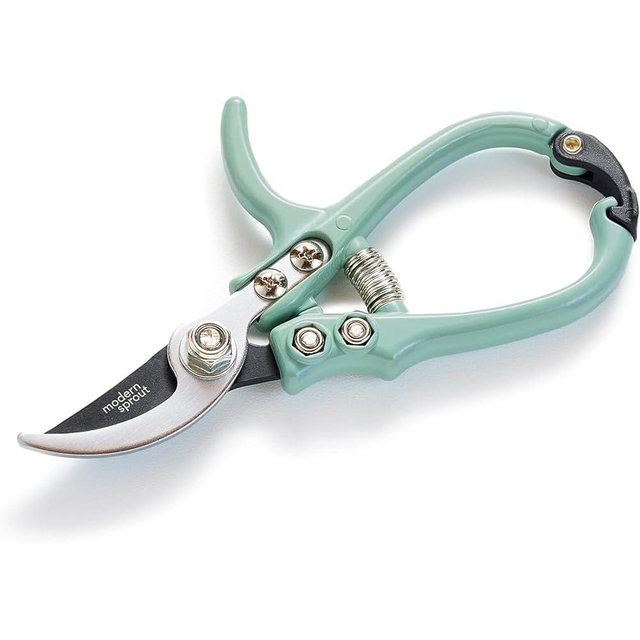 Modern Sprout Hand Pruners - Lightweight Pruning Shears W/Easy Lock- Gardening Scissors - Bypass Sharp Carbon Steel Blade - Rust Resistant - Garden Tools - Reusable Holster - Sage