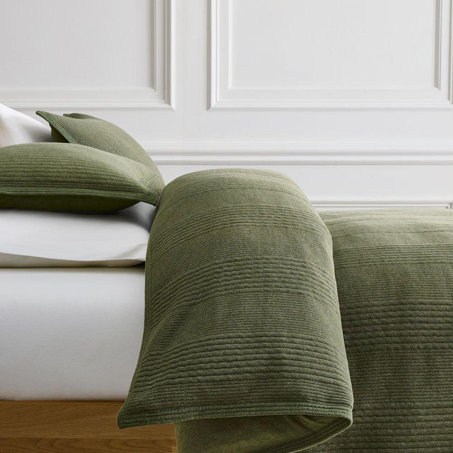 Cotton Cloud Jersey Twin Duvet, Dark Olive