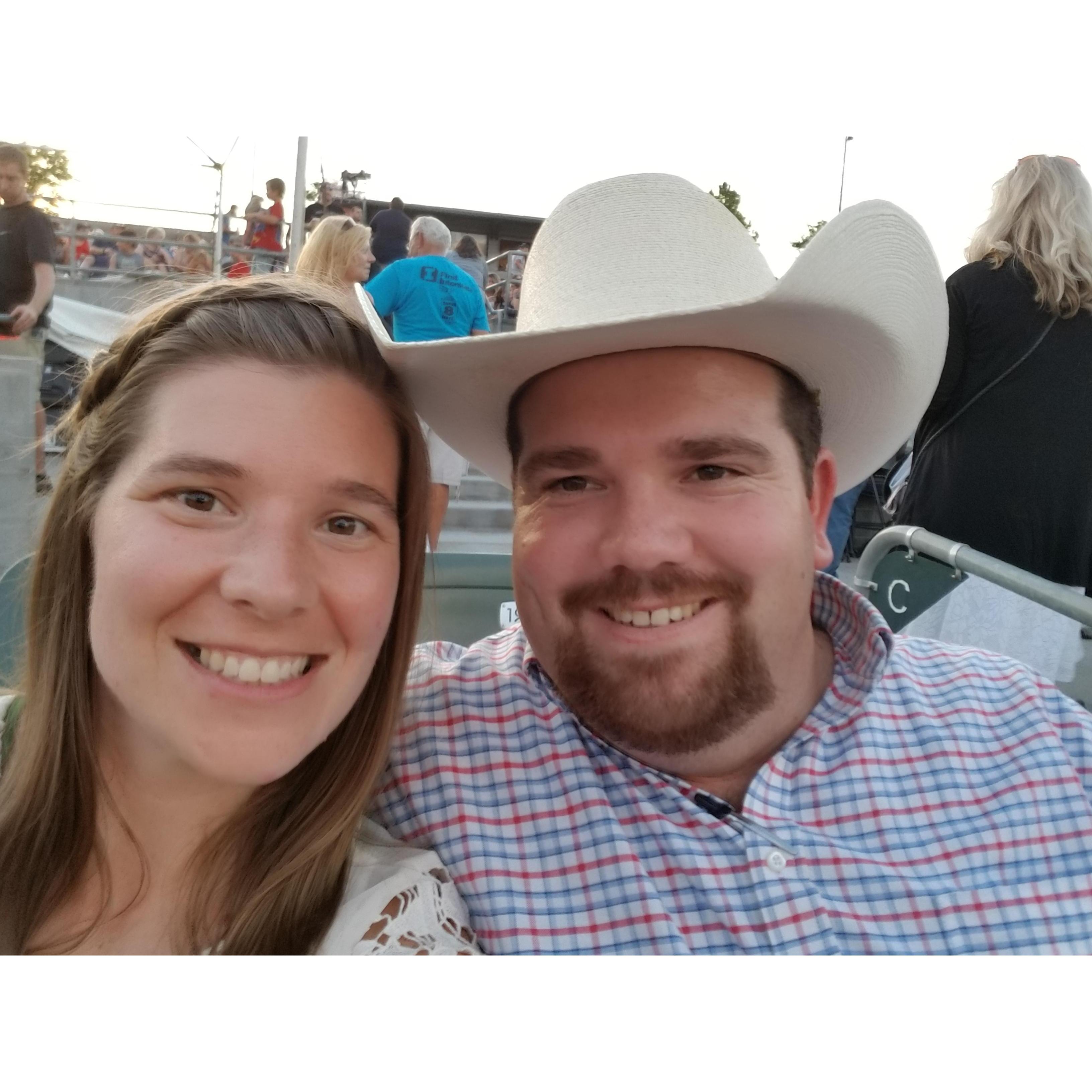 Trace Adkins concert. After dating for 5 months we finally thought to take a selfie together!