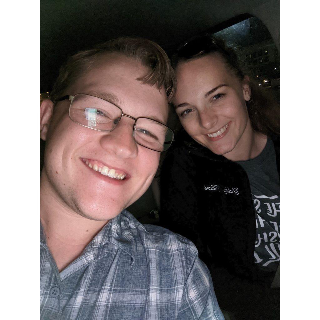 Car selfie taken after Christian and Gabby officially started dating