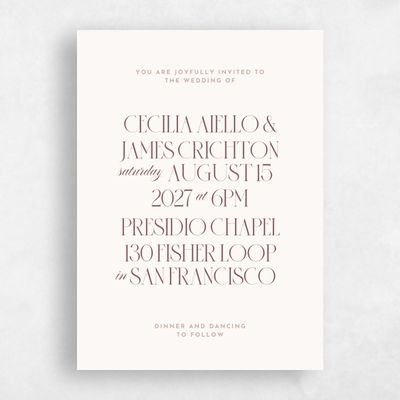 Brown Elegant Wedding Invitation - Milan Portrait