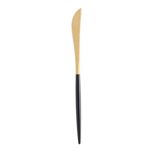 Black And Gold Shay Dinner Knives Set Of 6