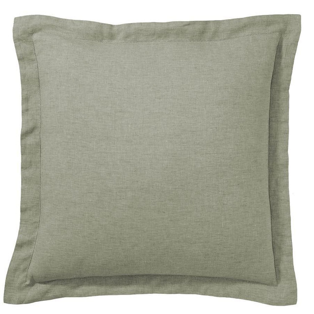 Belgian Flax Linen Shams, Loden, Euro, Set of 2