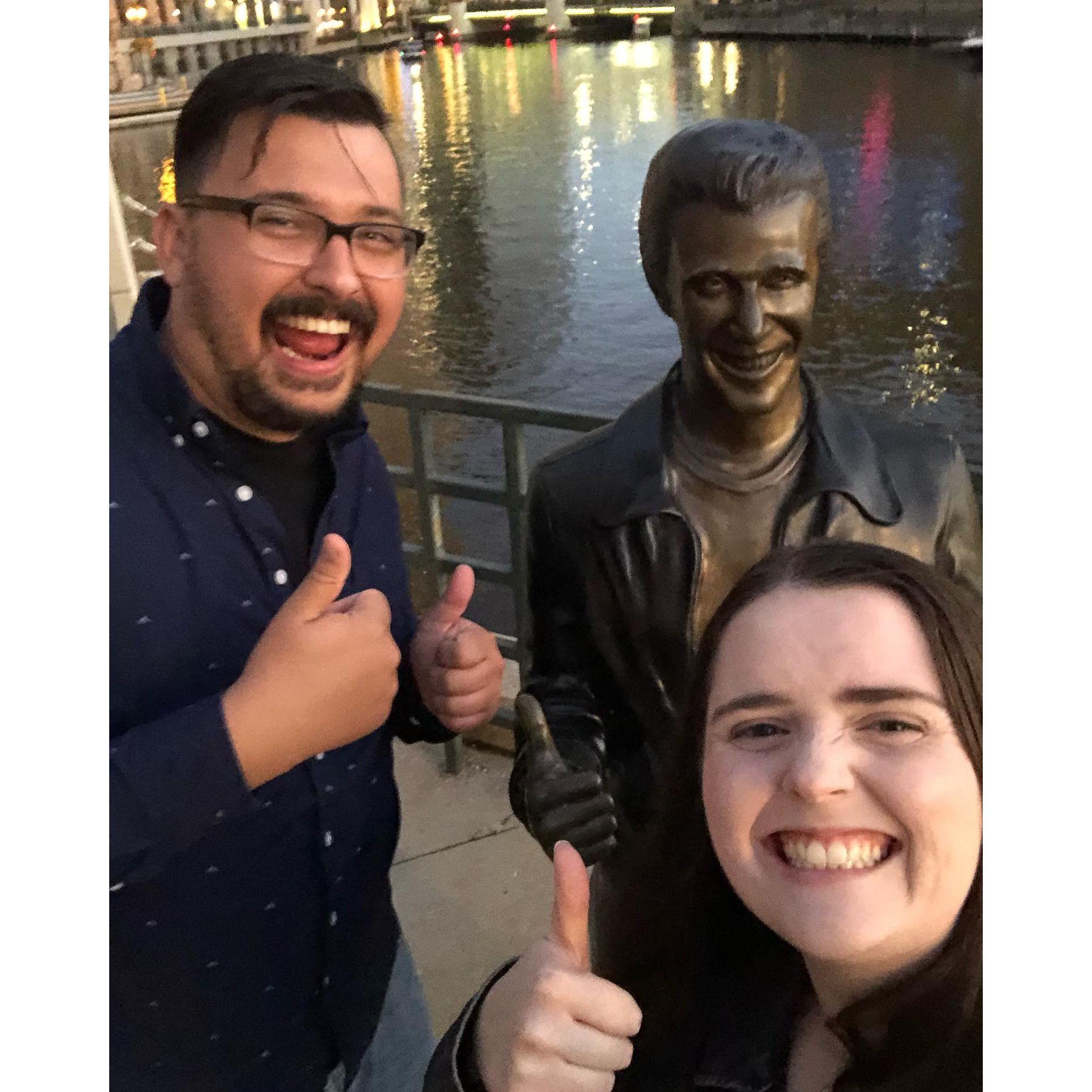 Celebrating Jacob's 29th Birthday with Milwaukee's beloved Bronze Fonz