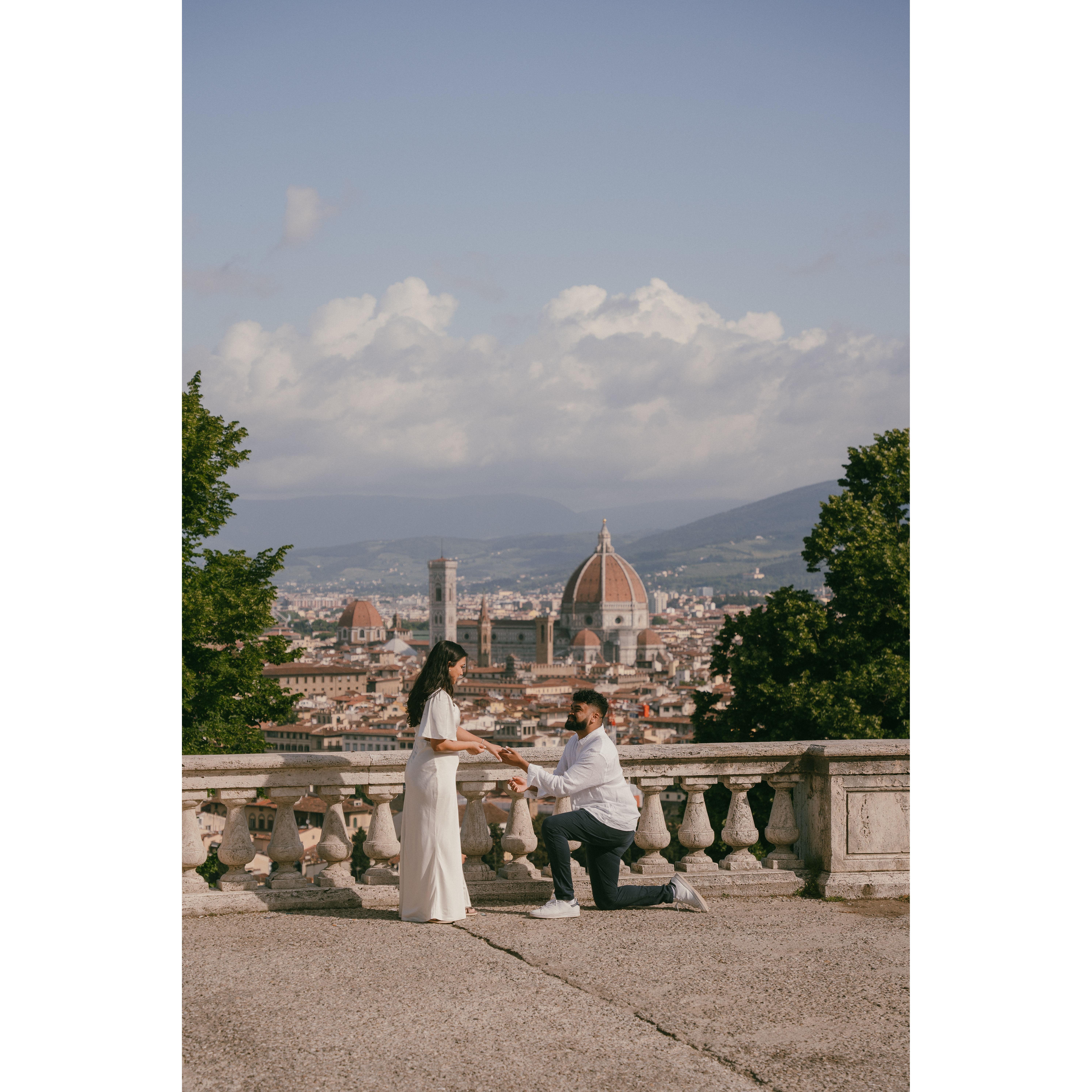 Aharon pops the question in Florence, Italy