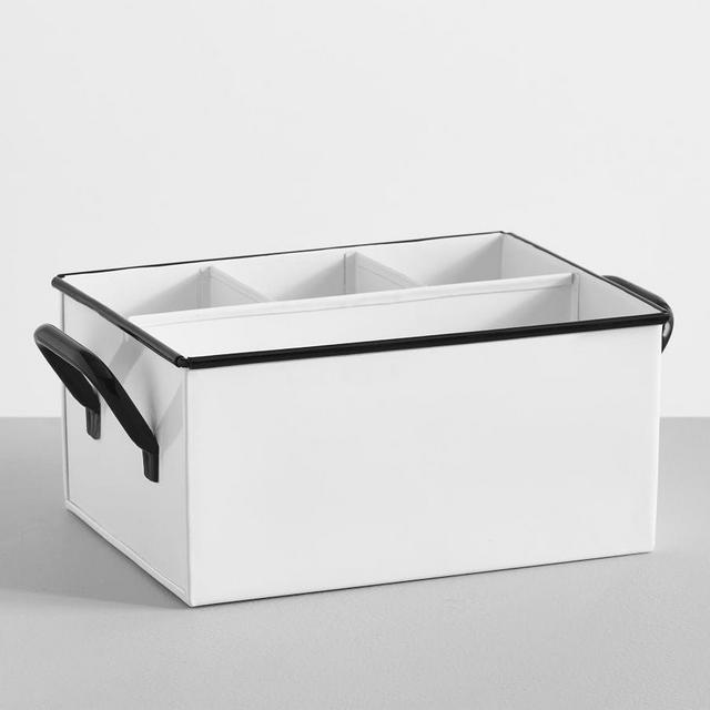 White Enamel Flatware Caddy