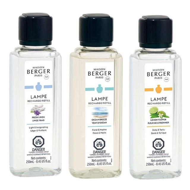 MAISON BERGER Lampe Berger Fragrance Trio Refill for Home Fragrance Oil Diffuser - Air Freshener - 3 x 8.45 Fluid Ounces - 3x250 milliliters (Trio Fresh)