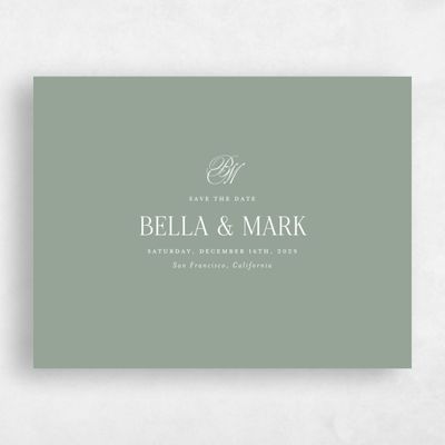 Sage, Green Wedding Save the Date - Kennedy Landscape